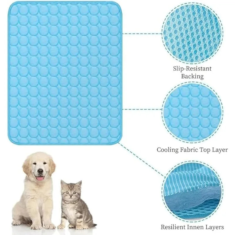 Summer Pet Cooling Mat Self Pad Dog Cat Waterproof Sleeping Bed Qme