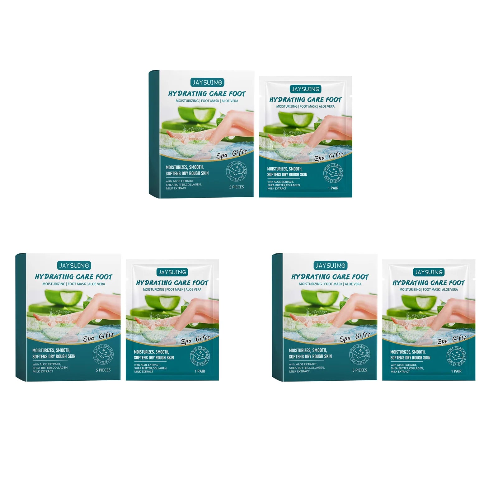 Aloe Vera Exfoliating Foot Mask Remove Dead Skin Moisturizing Softening Hydration Repair Calluses Smooth Rough Feet Foot Mask Qme 15pcs