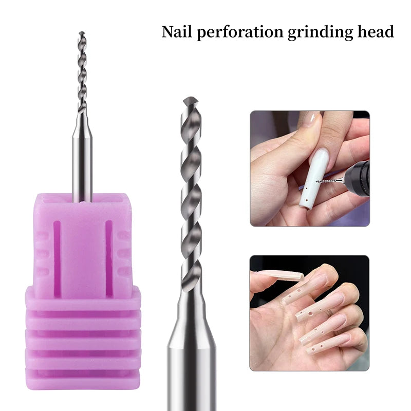 Nail Art Perforation Grinding Head Tungsten Steel Drill Bits DIY Punk Qme Default Title