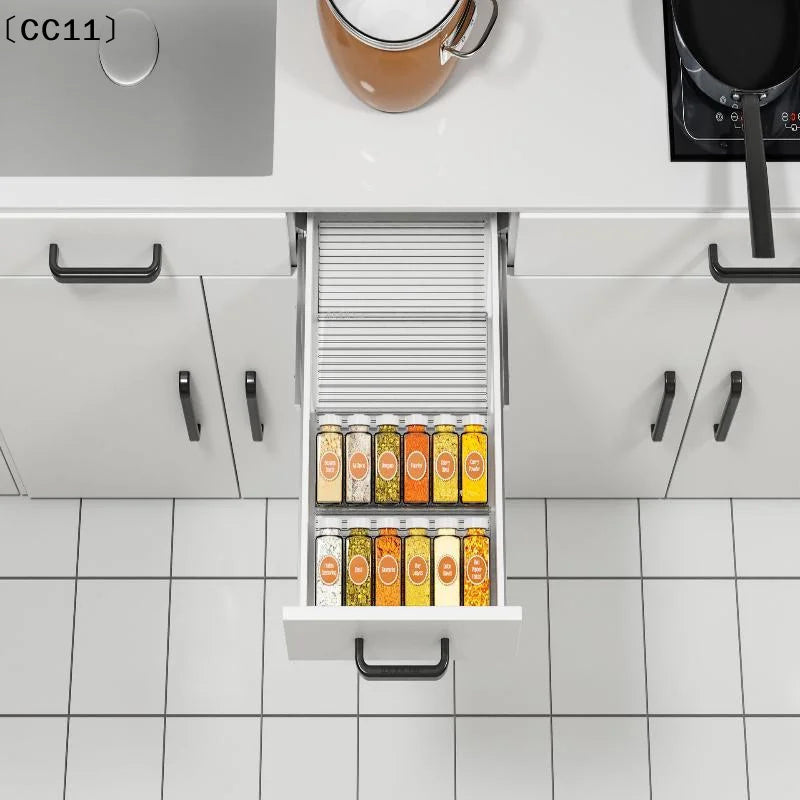 Clear Plastic Expandable Spice Rack Organizer Tilted Design Kitchen Qme