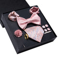 Hi-tie Luxury Box Paisley Jacquard Tie Soft Men's Handkerchief Qme N3794