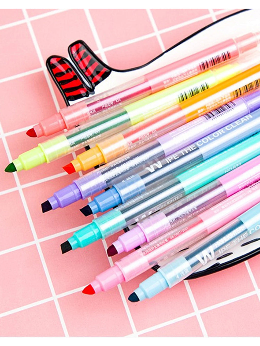 Erasable Highlighters Dual Tip,Quick Dry,Cute Fluorescent Pen With Rubber For Art Drawing Doodling Marking Supplies Qme