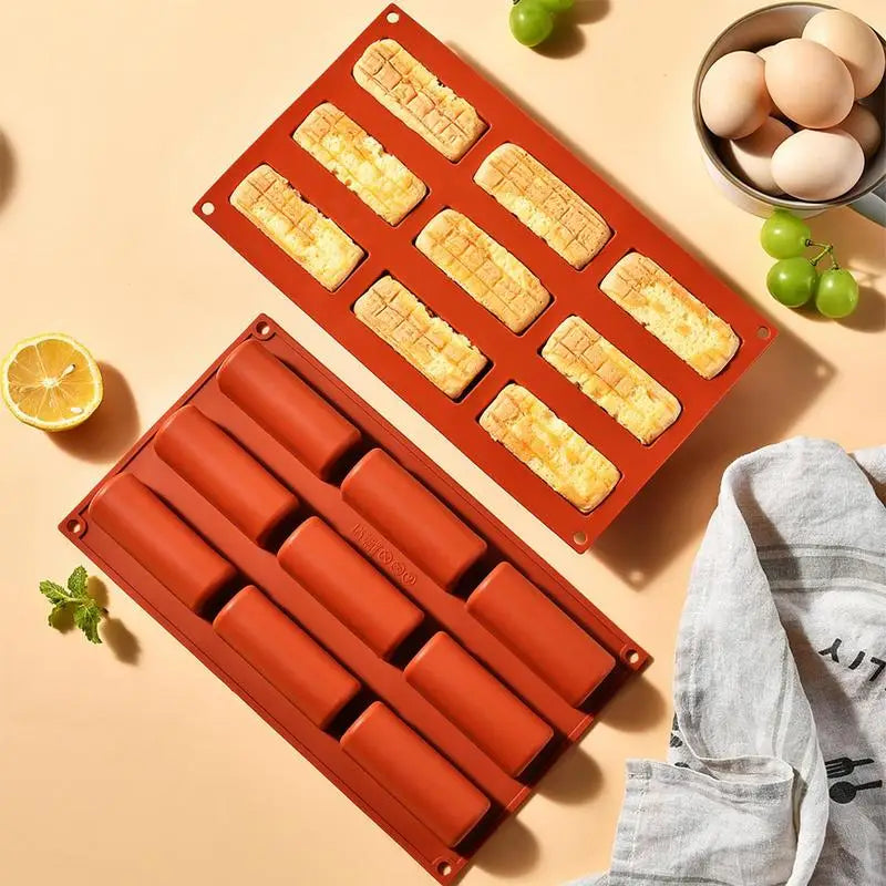 Silicone Chocolate Molds 9 Cavity Deep Bar Thick Mold Stuffed Cake Qme