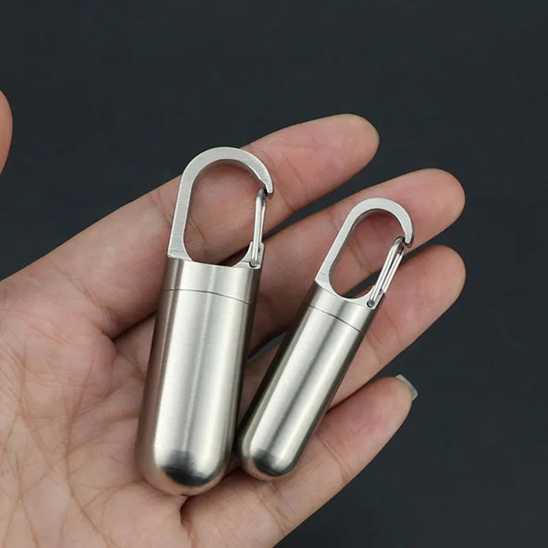 Waterproof Aluminum Alloy Pill Case Medicine Tablet Dispenser Qme
