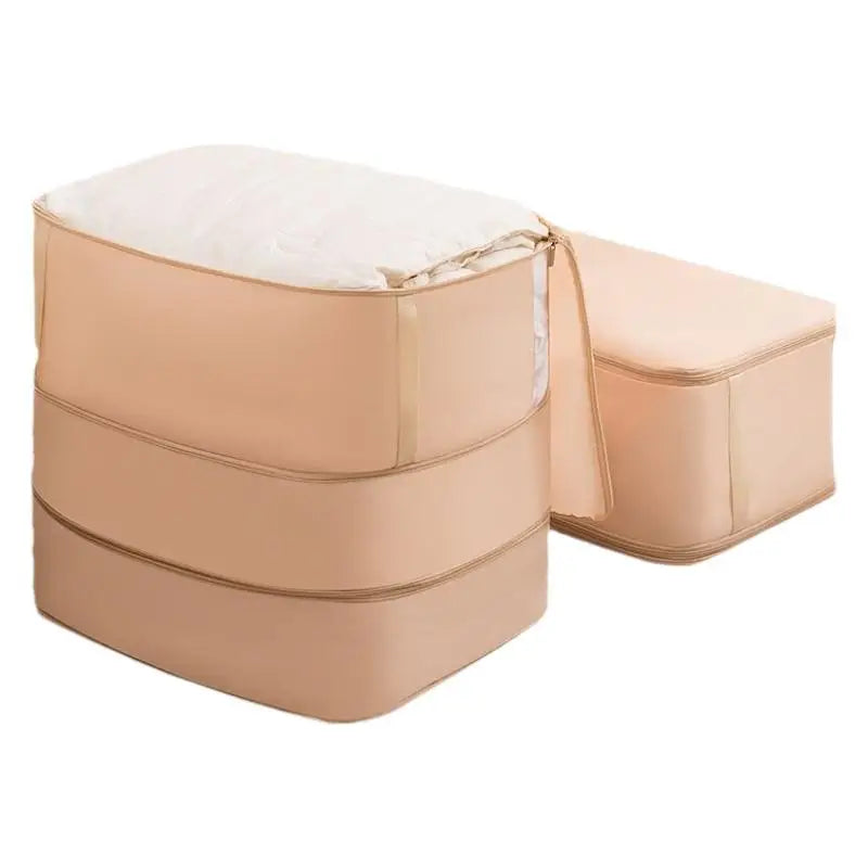A Suitable for organizing, transporting, and packaging clothes and blankets, with handles and oversized foldable storage bags Qme