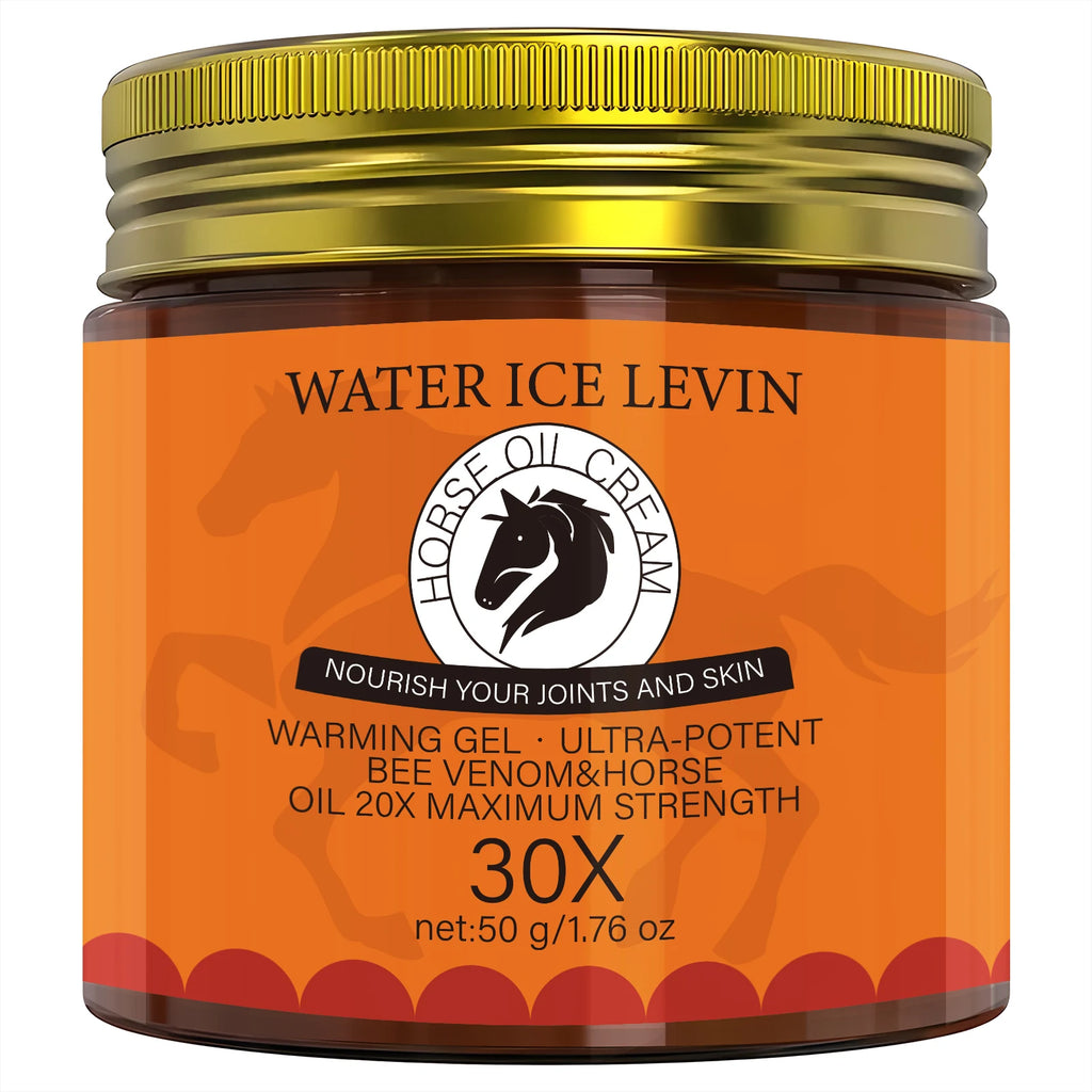 Warming Horse Oil Cream Infused Bee Venom & Rosemary, Nourish Skin & Joints Qme Orange 50g