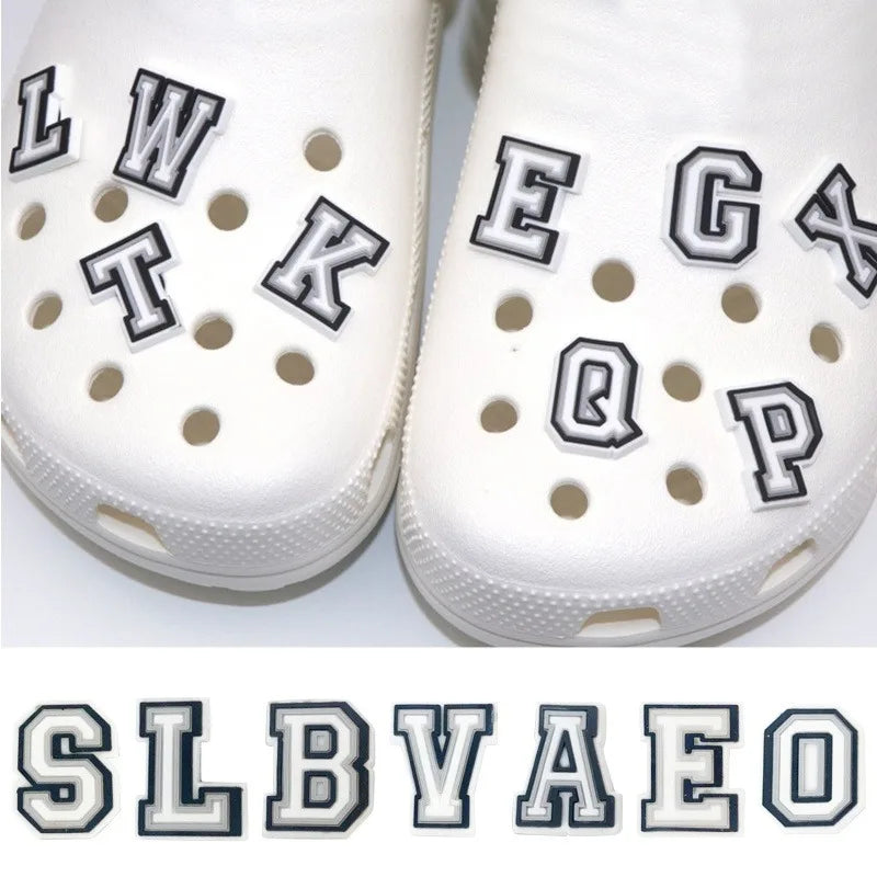 2026 NEW 1 Pcs Letter Shoe Charms for Clog Sandals Shoe Decoration Alphabet Characters DIY Shoes Pins for Boy Girl Men Women Qme