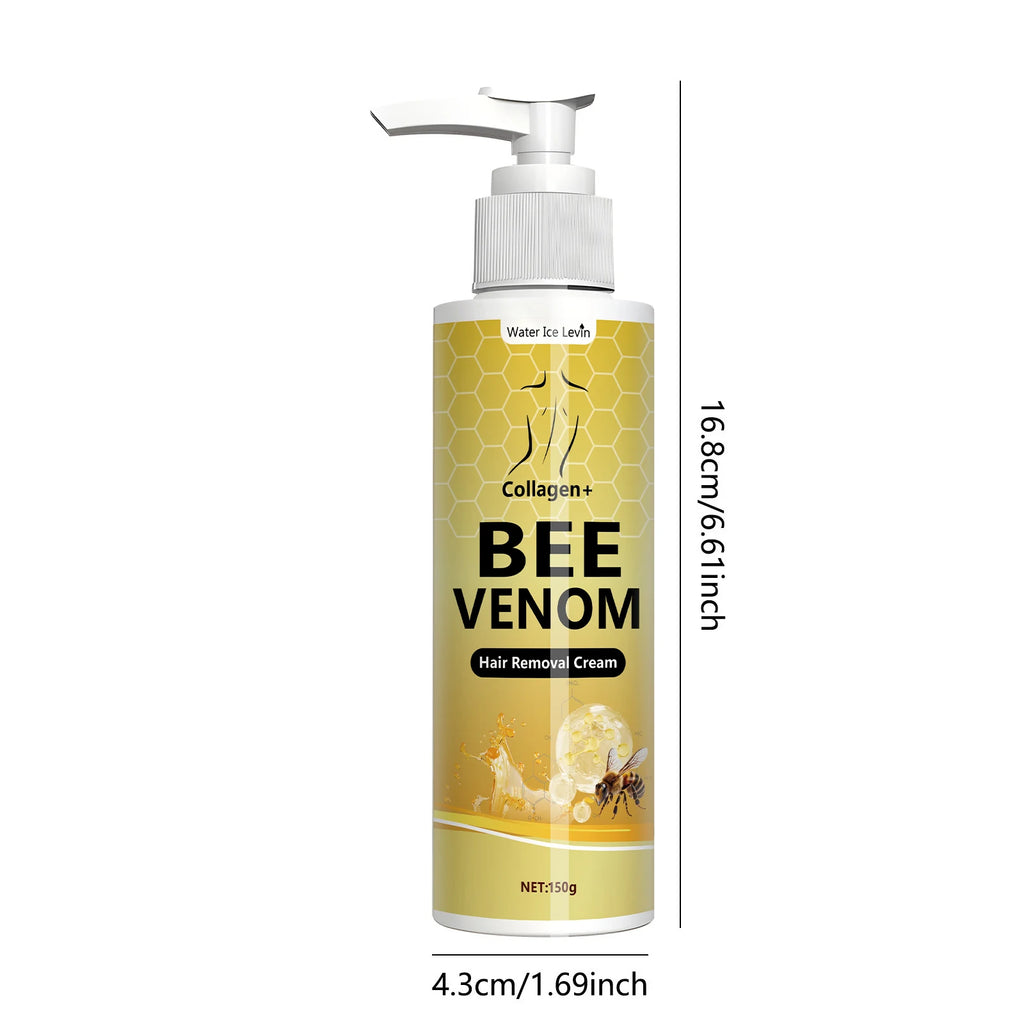Lemon Bee Venom Hair Removal Cream, Used to Remove Hair from Areas Such as Beards and Underarms, Bikini Areas, with a Gentle Formula Suitable for All Skin Types Qme