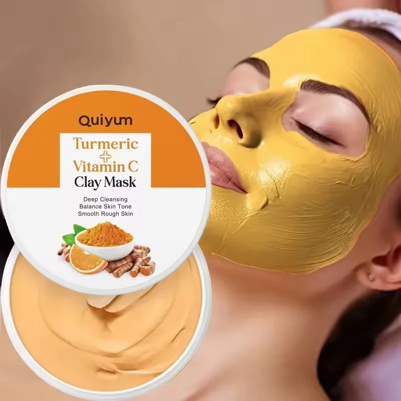 Turmeric Mud Mask Cleansing Pore Vitamin C Mud Mask Eliminate Pimples Inhibit Melanin Exfoliating Shrink Pores Face Skin Care Qme 1pc