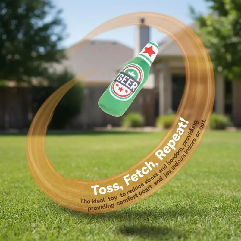 Chewable Interactive Sound Toys Realistic Beer Bottle Shaped Squeaky Qme