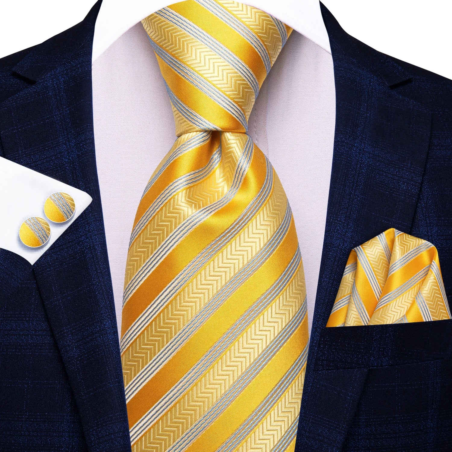 Black Green Striped Ties Men Wedding Accessories Mens Necktie Pocket
