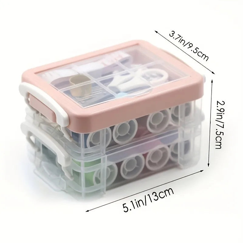 30pcs Needle And Thread Box Set, Household Sewing Repair Needle Box with Transparent Storage Box Fabric Organizer Qme