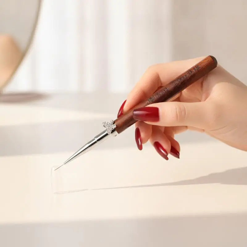 Nail Art Brushes Professional Tech Detachable Rod Zircon Butterfly Qme
