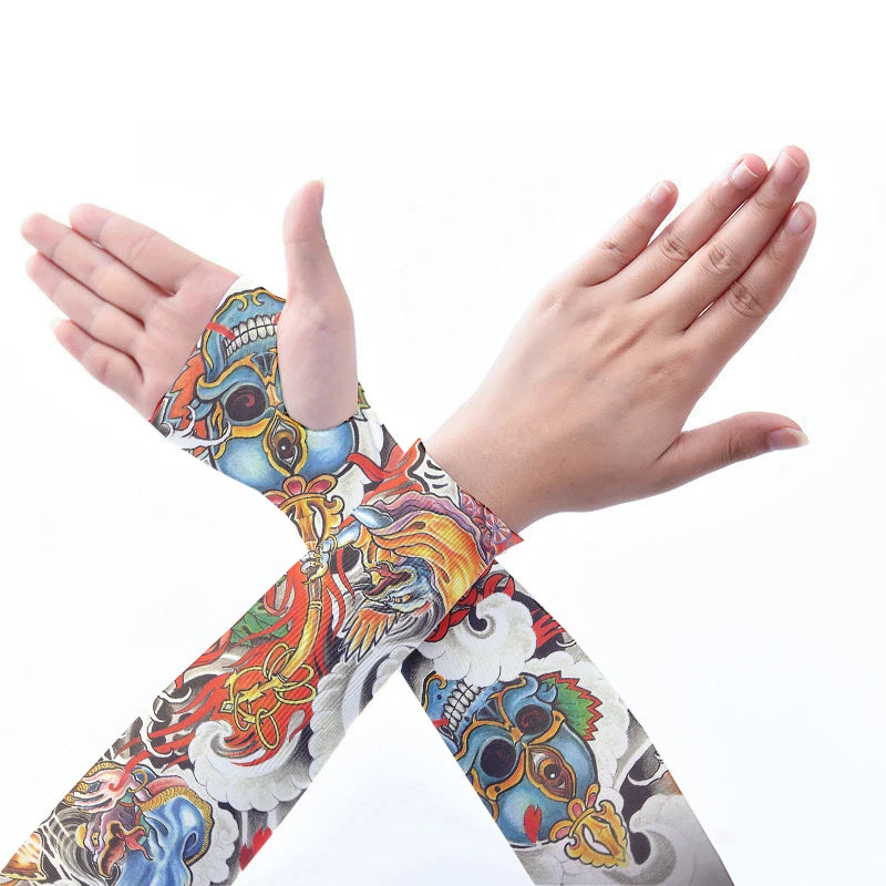 Summer Cold Sleeves Ice Wristbands UV Protection Wrists Flower Arms Qme style1 One Size