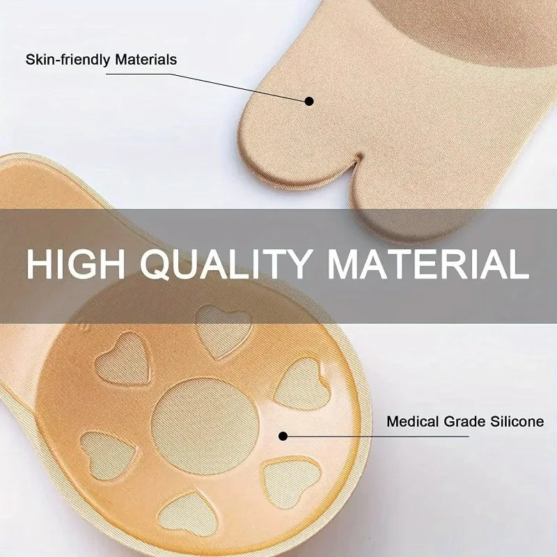Silicone Breast Patches Breathable Adhesive Strapless Invisible Bra Qme