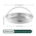 Stainless Steel Food Steamer Basket Pressure Cooker Handle Steaming Qme 22cm