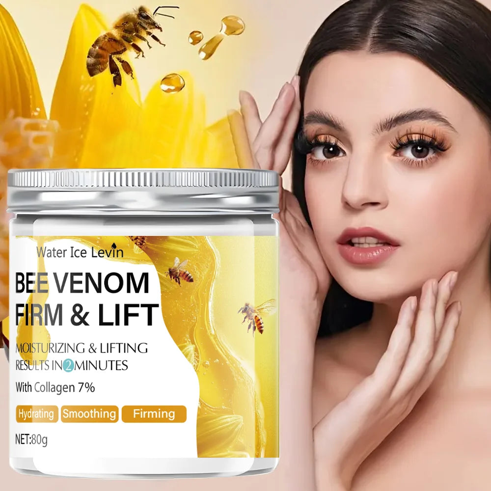 Bee Venom Firming and Lifting Cream - 80g, Absorbs in 2 Minutes, Non-Greasy and Moisturizing, Suitable for All Light Skin Tones, Alcohol-Free Formula, Brightens and Evens Skin Tone Qme