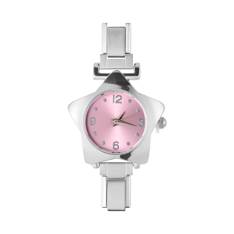1 Piece Gold Retro Simple Men Women's Watch Stainless Steel Strap Watch Star Dial Casual Fashion Watch Suitable for Daily Wear Qme Style 19