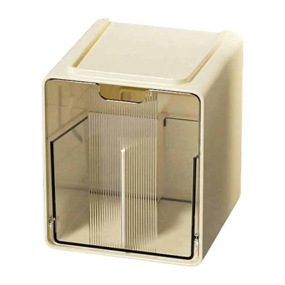 Transparent Storage Box Pull-out Cotton Stick Makeup Bathroom Drawer Qme A