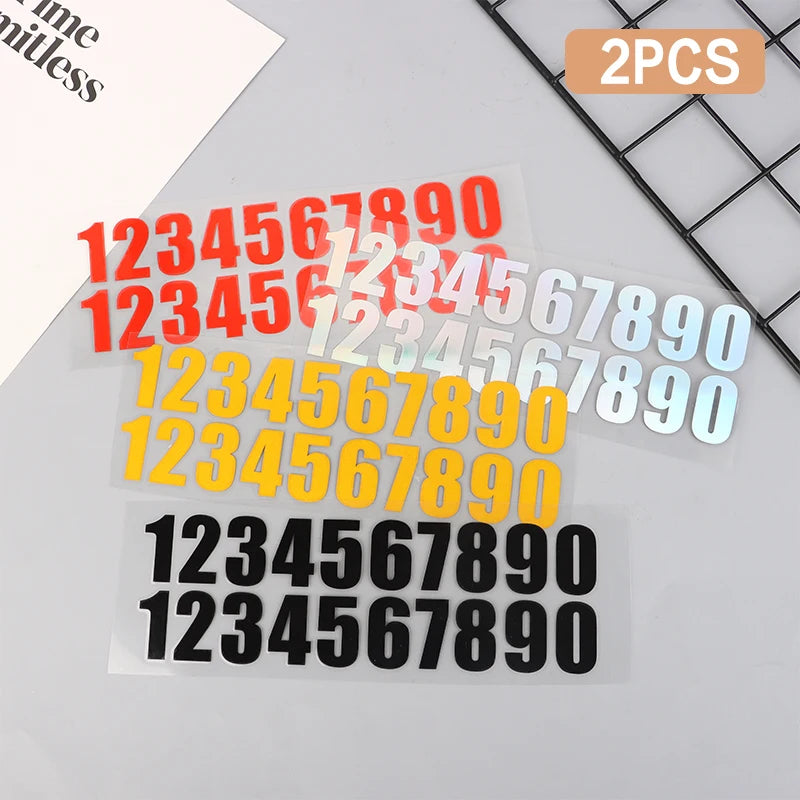 Car Reflective 0-9 Numbers Sticker Temporary Parking Phone Remarks Qme