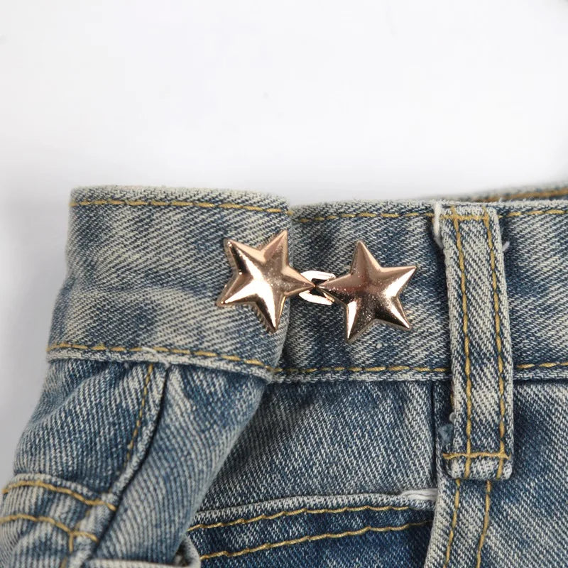 1 Pair Jeans Button Adjustable Clips Pant Skirts Waist Tightener Qme A