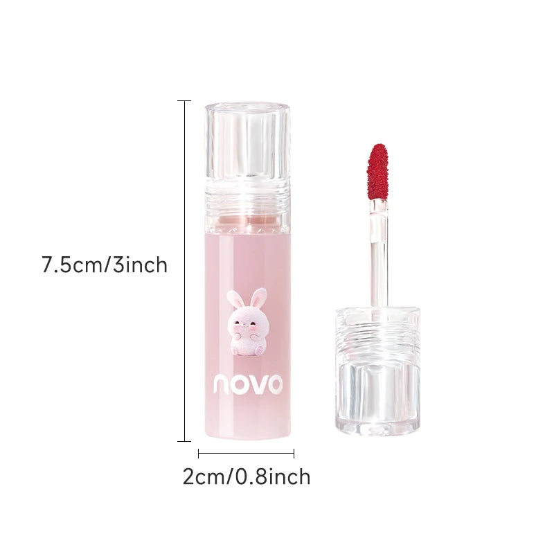 Cute Bunny Jelly Lip Gloss,Moisturizing Glossy Lip Glaze, with Sunflower Seed Oil Nourishing Lipstick,Long-Lasting,Non-Stick Cup Qme