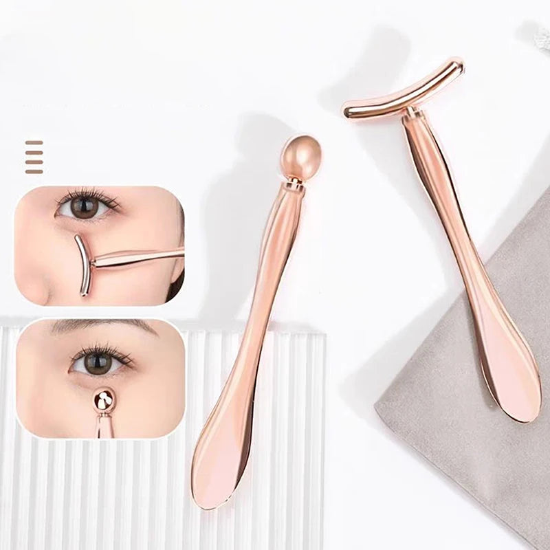 Eye Face Cream Applicator Alloy Beauty Spoon Roller Facial Massage Qme