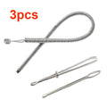 Bendable Spring Drawstring Threader Clip Pants Hoodies Elastic Band Lace Cord Flexible Drawstring Thread DIY Sewing Accessories Qme 3PCS