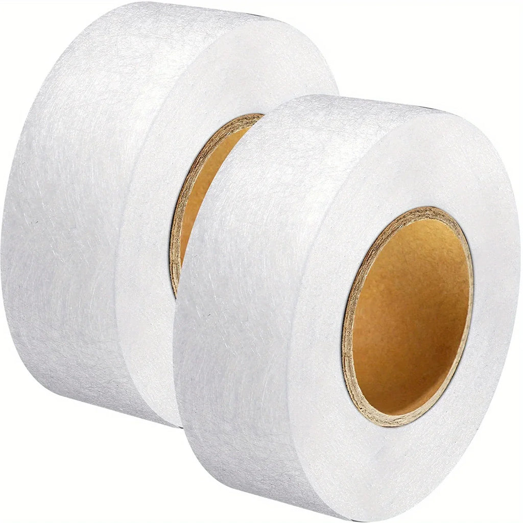1 Rolls Fabric Fusing Tape Adhesive Hem Tape Iron On Tape Each 1.5cm(White/Black, 70 Yards) Qme