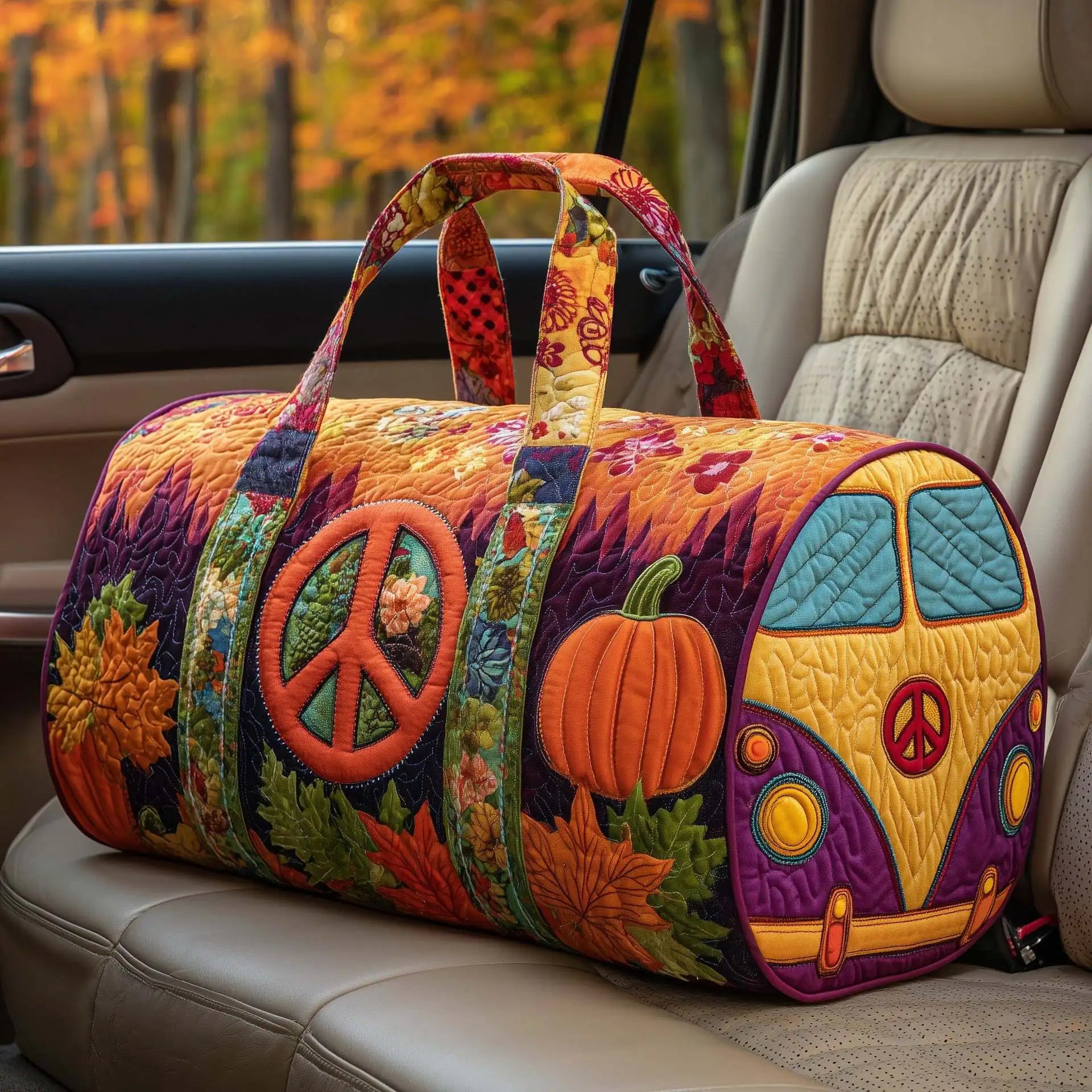 Women 3D Quilting Craft Travel Duffel Bag Fashion Sun Mountain Forest Qme A14