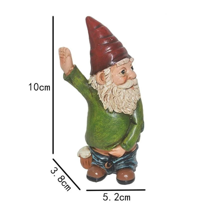 Creative Urinating Gnome Resin Statue White Bearded Dwarf Sculpture Qme 10cm