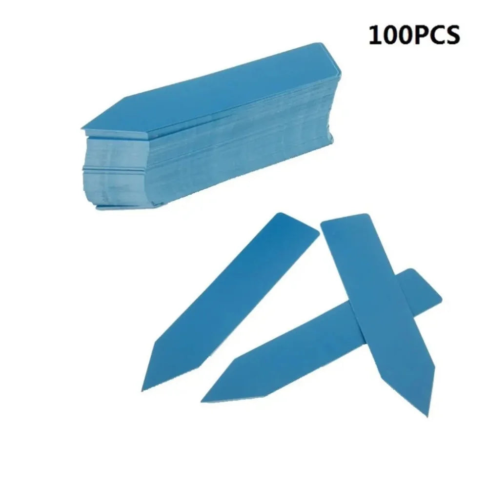 Reusable Waterproof Plant Markers Plastic Plant Stakes Multicolor Write-on Tags Potted Plants Vegetable Seedlings Flower Labels Qme Blue