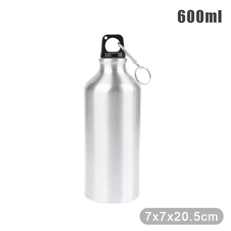 1Pc Aluminum Outdoor Bike Sports Water Bottle Drinking Kettle Drinking Cup Leakproof Water Jug For Travel Running Camping Qme 600ml Silver