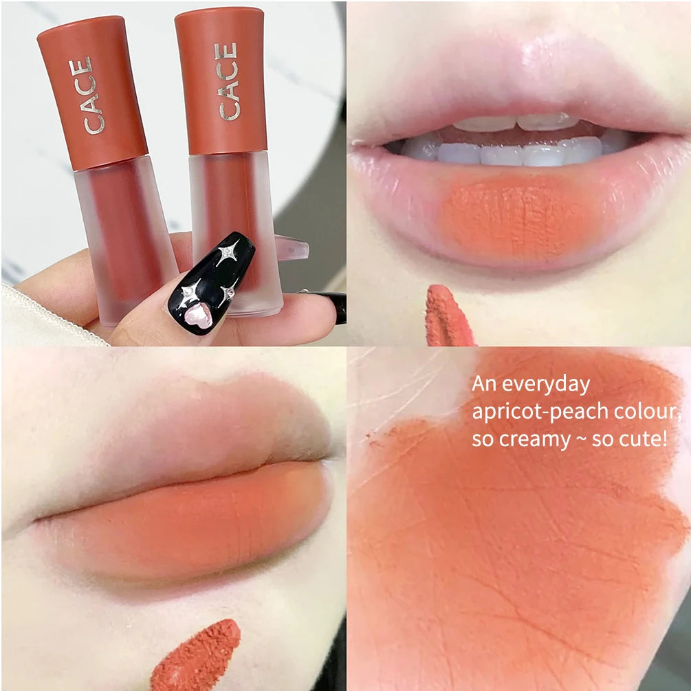 Sexy Red Lipstick Lip Gloss Makeup Waterproof Velvet Non-stick Cup 6 Colors Lip Tint Matte Long Lasting Liquid Lipstick Cosmetic Qme 01
