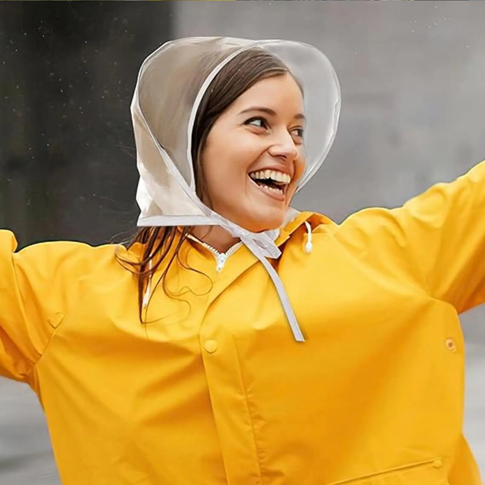 Rain Hat Reusable Transparent Headwear with Brim Waterproof Transparent Rain Hat for Women Lady Girlfriend Mother Travel Qme