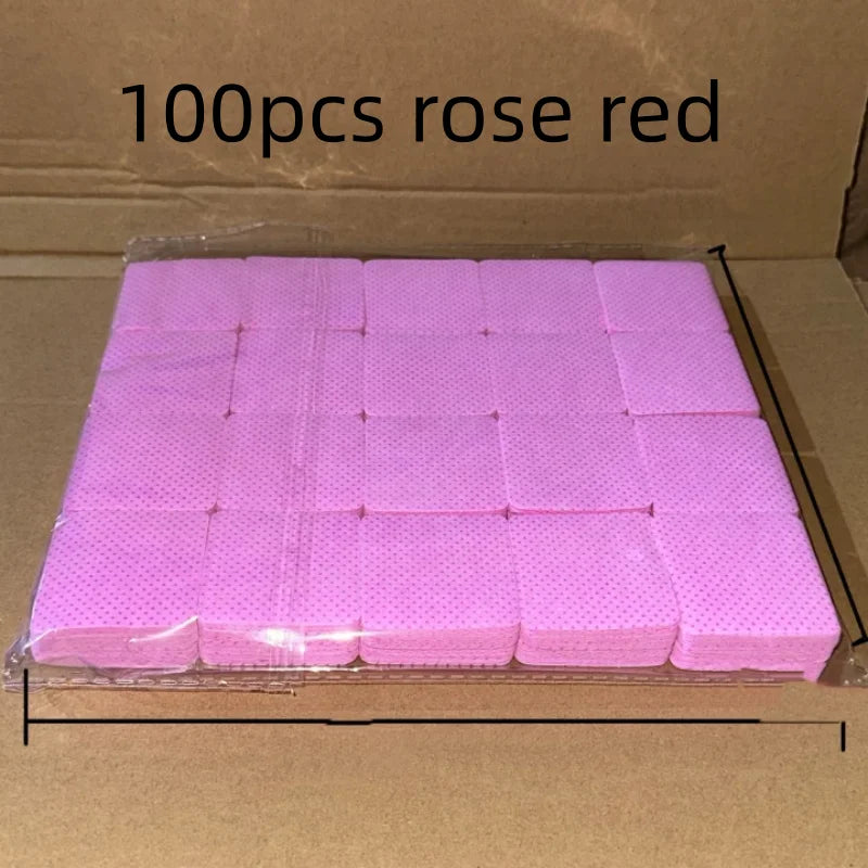 Wipes Napkins Remover Gel Plum Blossom Shape Nail Wipes Nail Manicure Pedicure Pads Art Cleaning Tools Tips Nail Polish Remover Qme 100pcs rose red