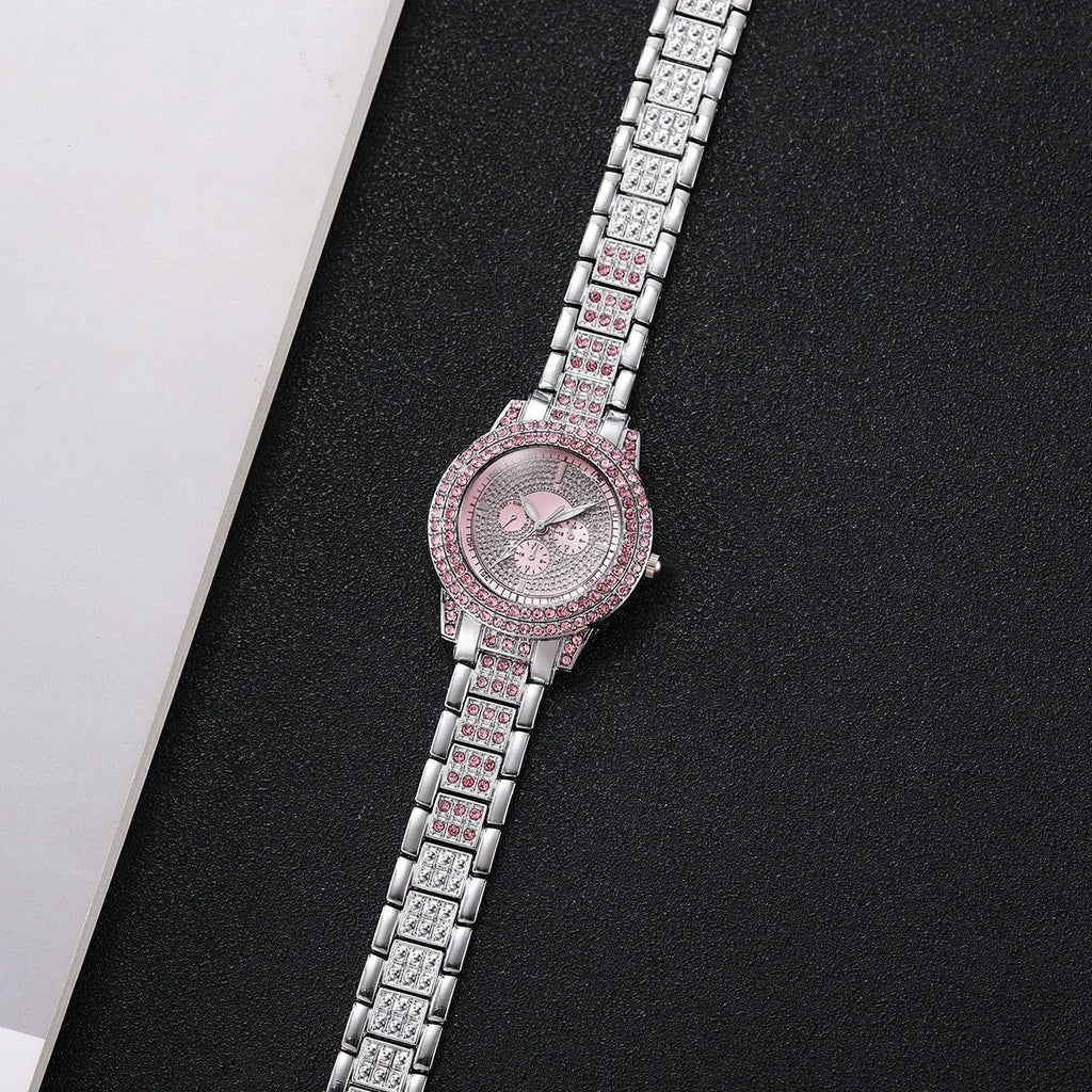 2026 2026 Spring Fashion Quartz Watch Accessories Set for Men and Women, Simple and Trendy Double Row Bracelet Cross Set Qme