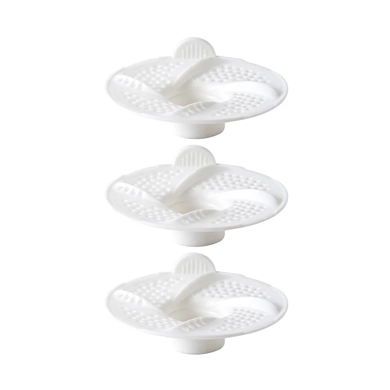 Bathtub Drain Hair Catcher Tub Protector Strainer Shower 3PCSCC11 Qme White