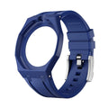 2 In 1 Strap + Case for Swatch x AP Royal Pop Pocket Watch Change to Wristwatch Ceramic+Silicone Band Wrist Strap Accessories Qme 1.Navy Blue 12.0