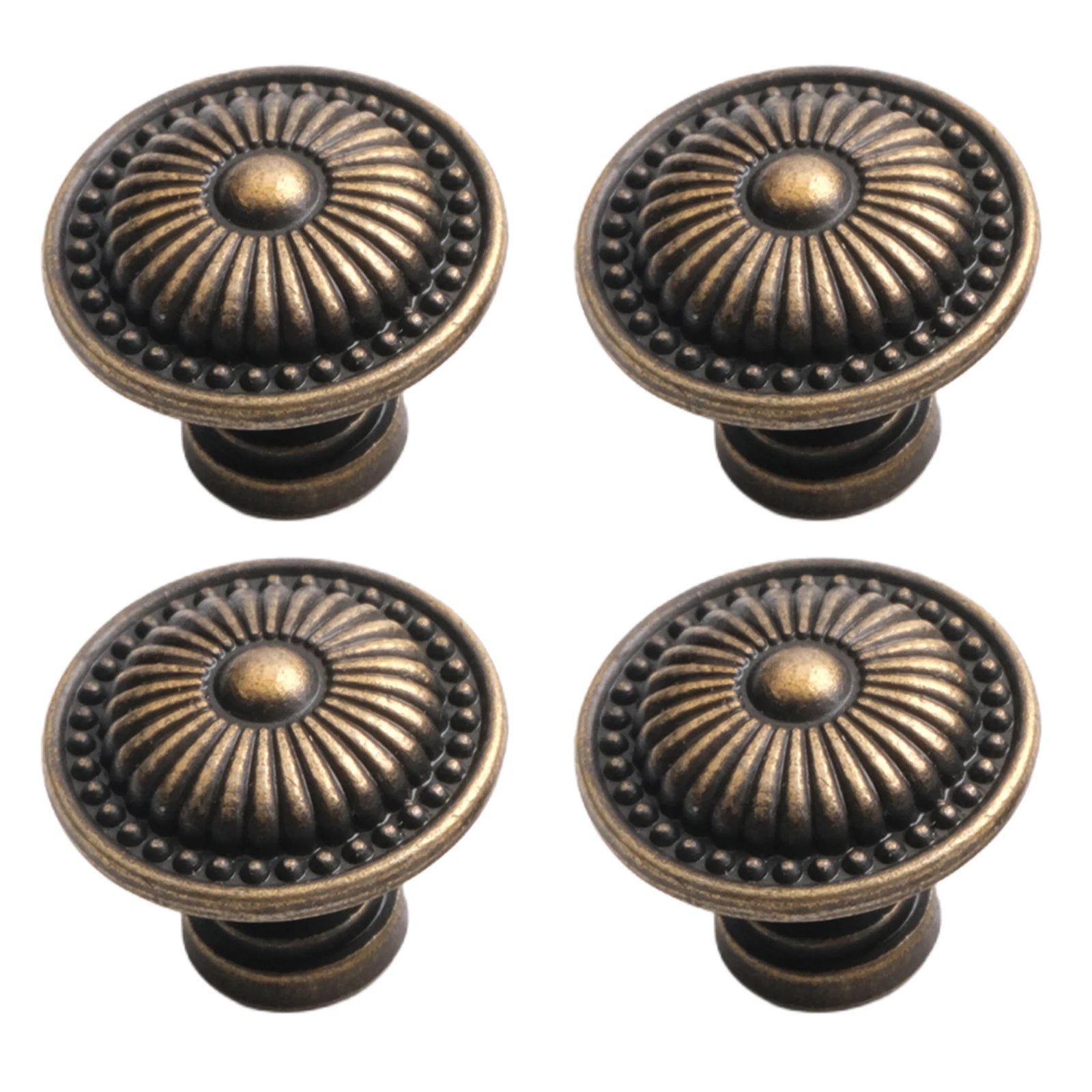 4Pcs Vintage Bronze Cabinet Knobs Set Cupboard Door Pull Knob Zinc Alloy Dresser Knob Furniture Handle Pulls Jewelry Box Knobs Qme