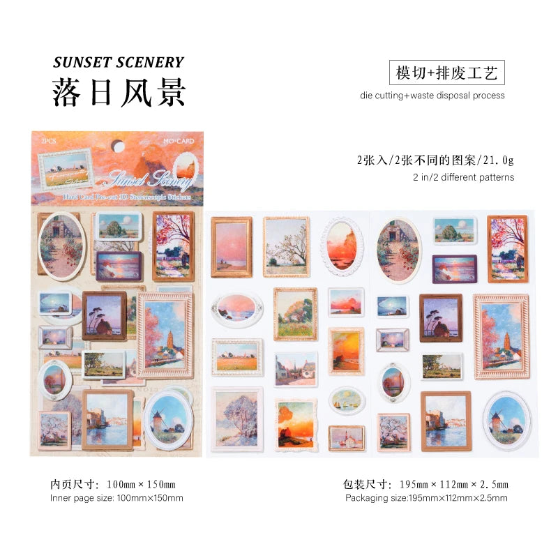 Vintage Oil Painting Museum Sticker Decor Diary Album Aesthetic Stationery Scrapbook Stickers material Student school supplies Qme F