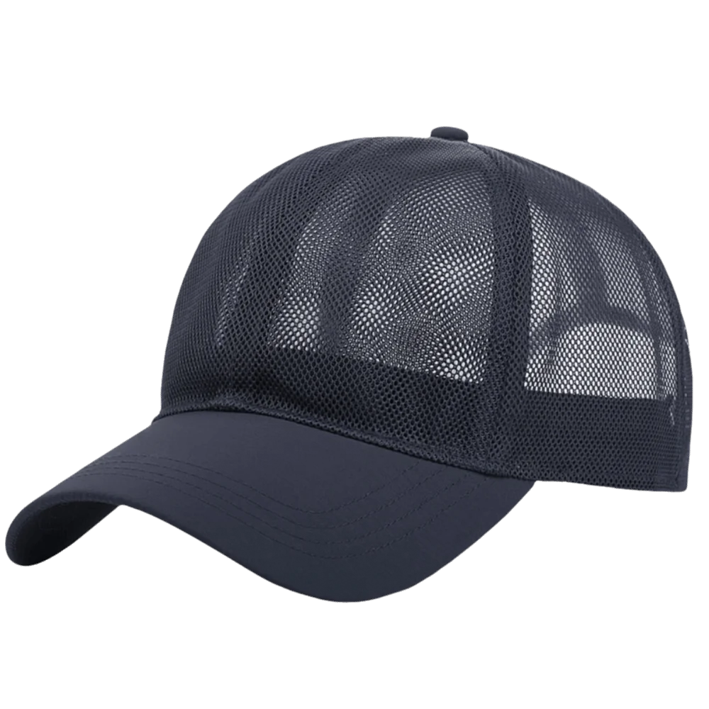 Adjustable Full Mesh Baseball Cap Sun Protection Openwork Quick Dry Baseball Cap Polyester Soild Color Hollow Out Baseball Cap Qme Navy