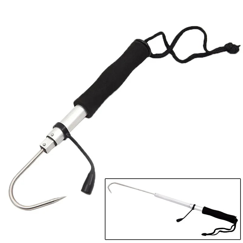 Telescopic Ice Fishing Gaff Hook Stainless Steel Fish Landing Hook Catch Lifting Tool Outdoor Fishing Gear Accessories Qme