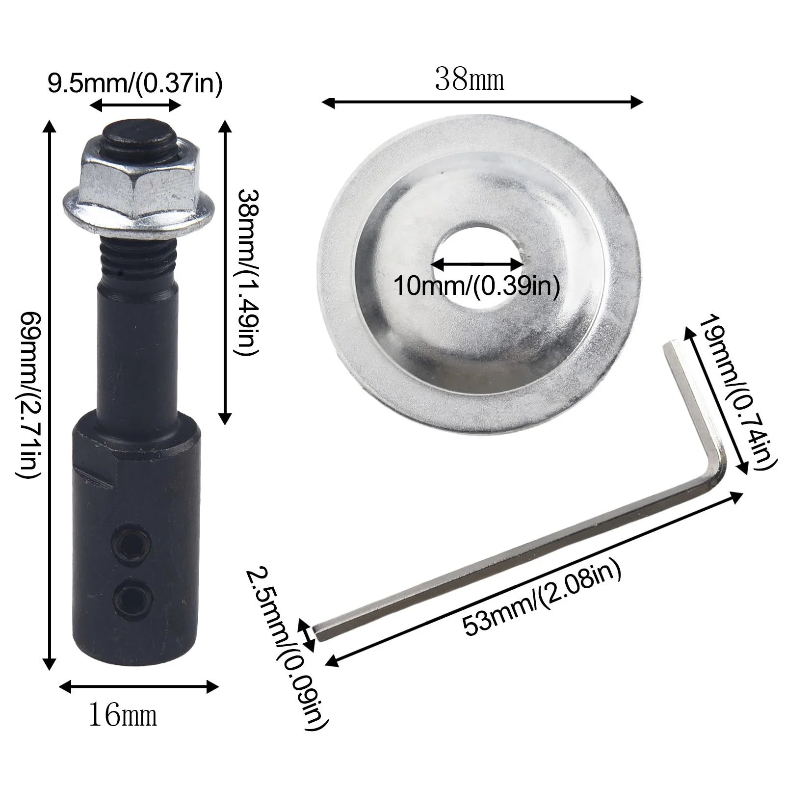 1 Pc Spindle Adapter Motor Shaft Coupler Extender Sleeve Spindle Couple Chuck Adapter Converter Bench Grinder Extension Rod Qme 10MM