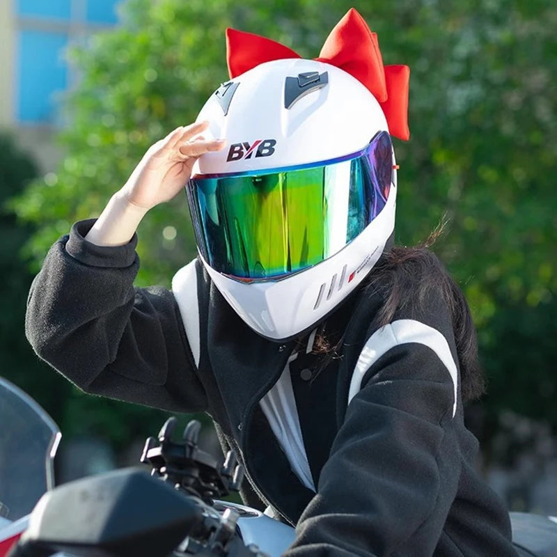 Electric Bike Helmet DIY Accessories Bowknot Suction Cup Girl Women Qme