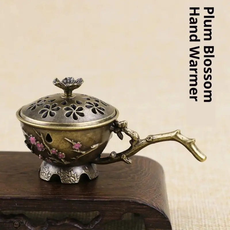 Plum Blossom Incense Burner Handle Retro Hollow Out Stick Zinc Alloy Qme