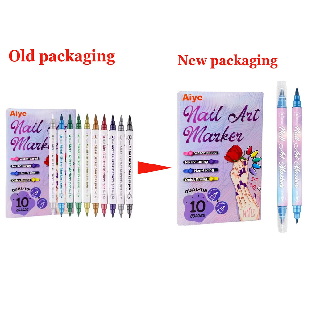 10Pcs/Set DIY Nail Art Graffiti Pen Nail Polish Pens Drawing Painting Point Liner Acrylic Painted Pen Waterproof Quick-drying Qme