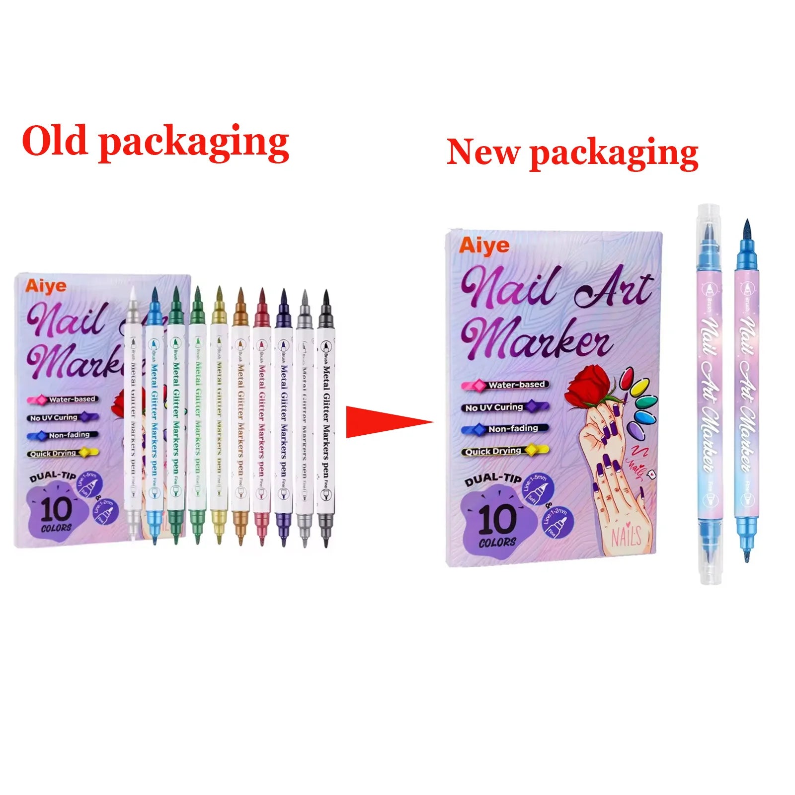 10Pcs/Set DIY Nail Art Graffiti Pen Nail Polish Pens Drawing Painting Point Liner Acrylic Painted Pen Waterproof Quick-drying Qme