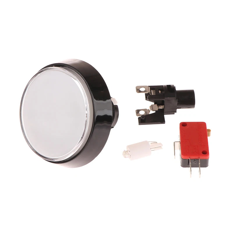 Arcade Button DC 12V LED Large Round 5 Micro Switch Auto Reset Cabinet Qme White