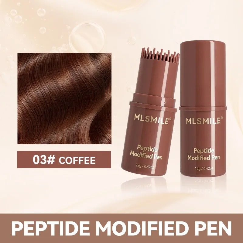 Temporary Hair Color Brush 4 Colors Root Touch Up Waterproof & Non-Sticky Instant Gray Coverage Hair Makeup Tool for Men & Women Qme B 03 COFFEE